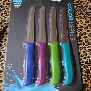 Farberware Steak Knifes with color handles